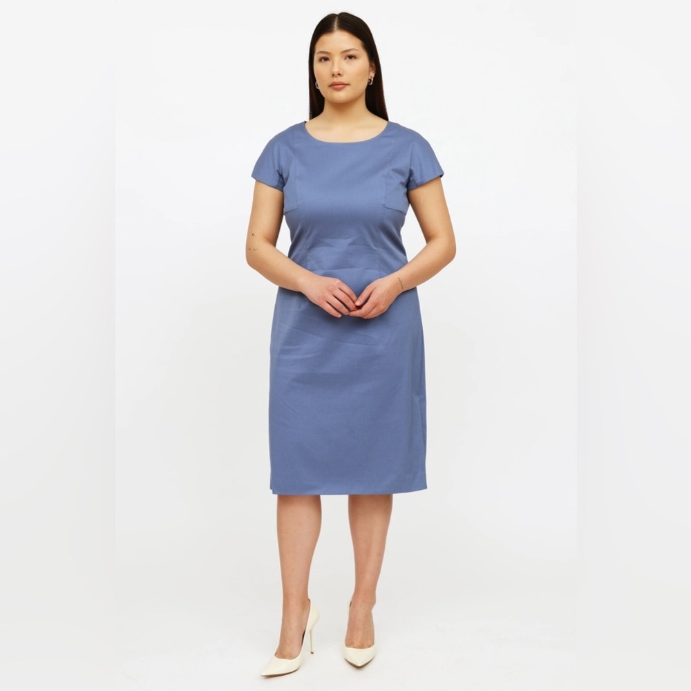 WEEKEND MAXMARA blue midi sheath dress 16